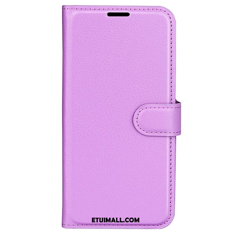 Etui Folio Oneplus 12r Klasyczna Sztuczna Skóra Litchi Etui Ochronne