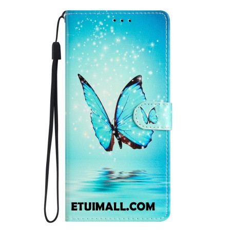 Etui Folio Oppo A98 5g Niebieski Motyl Z Paskiem