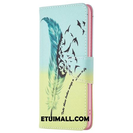 Etui Folio Oppo A98 5g Pióro I Ptaki