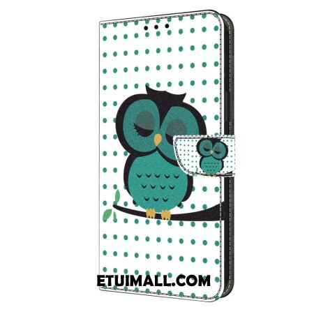 Etui Folio Oppo A98 5g Śpiąca Sowa