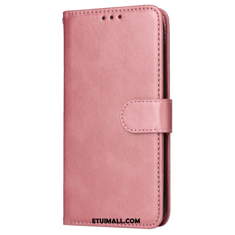 Etui Folio Oppo Reno 11 5g Efekt Gładkiej Skóry Z Paskiem Etui Ochronne