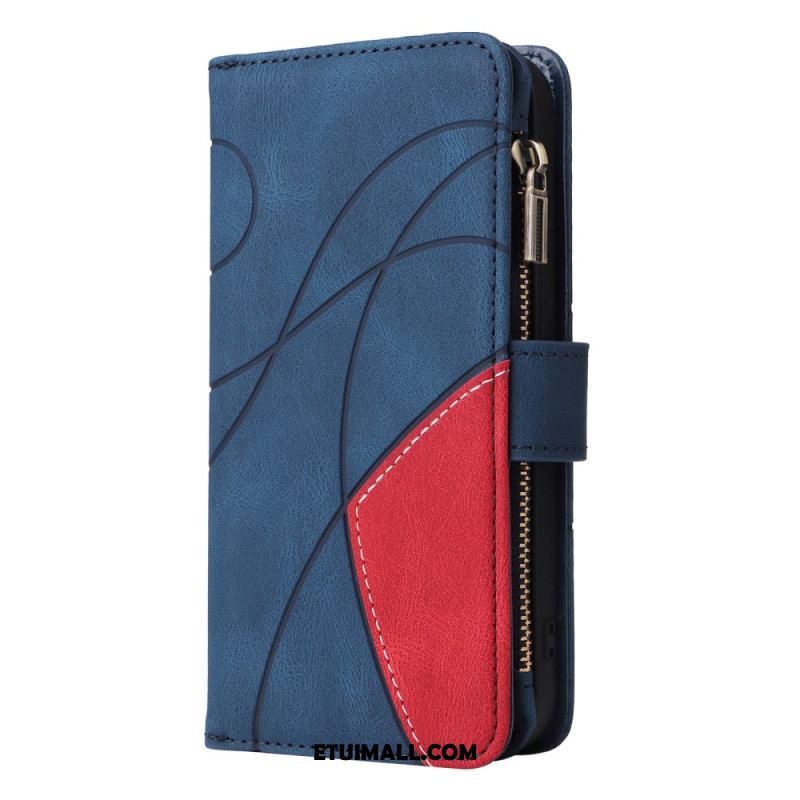 Etui Folio Oppo Reno 12f 5g Dwukolorowy Portfel O Falistej Linii