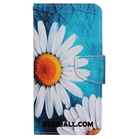 Etui Folio Samsung Galaxy A15 5g Chryzantema Z Dużym Paskiem Etui Ochronne