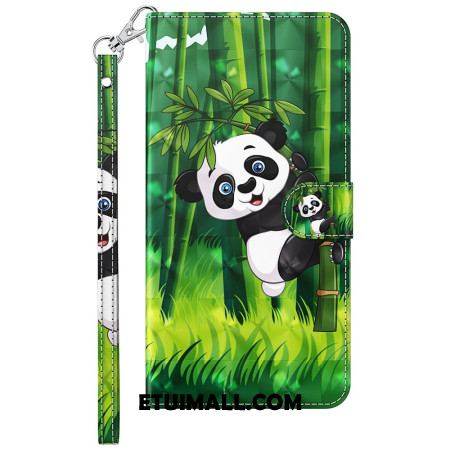 Etui Folio Samsung Galaxy A15 Panda Bambusowa Z Paskiem Etui Ochronne