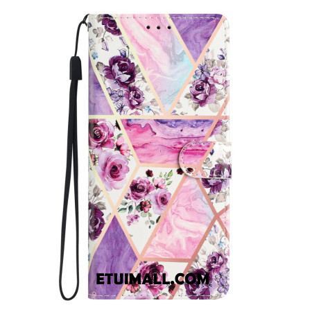 Etui Folio Samsung Galaxy A16 5g Fioletowy Wzór Kwiatowy