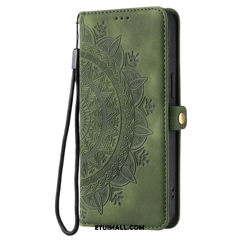 Etui Folio Samsung Galaxy A16 5g Mandala Z Efektem Zamszu Z Paskiem