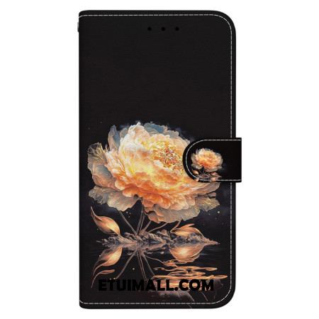 Etui Folio Samsung Galaxy A16 5g Złota Piwonia Etui Ochronne