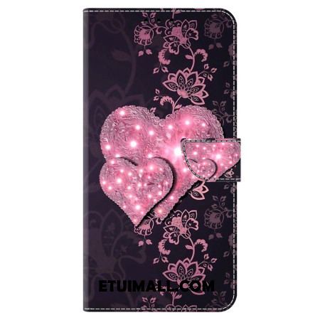 Etui Folio Samsung Galaxy A55 5g Koronkowe Serca Etui Ochronne