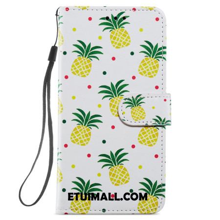 Etui Folio Samsung Galaxy S24 5g Ananas Z Paskiem Etui Ochronne