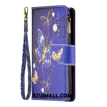 Etui Folio Samsung Galaxy S24 5g Fioletowy Portfel W Motyle Z Paskiem