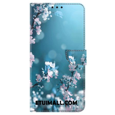 Etui Folio Samsung Galaxy S24 5g Kwiaty Śliwy Etui Ochronne