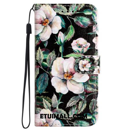 Etui Folio Samsung Galaxy S24 5g Wzór Magnolii Z Paskiem