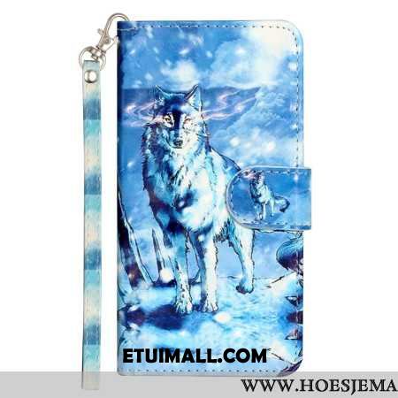 Etui Folio Samsung Galaxy S24 Fe Wilk Śnieżny Z Paskiem Etui Ochronne