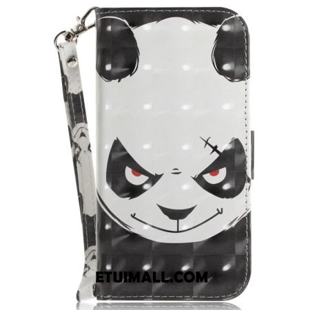 Etui Folio Samsung Galaxy S24 Fe Wściekła Panda Z Paskiem Etui Ochronne