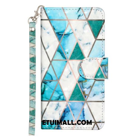 Etui Folio Samsung Galaxy S24 Fe Zielony Marmur Z Paskiem