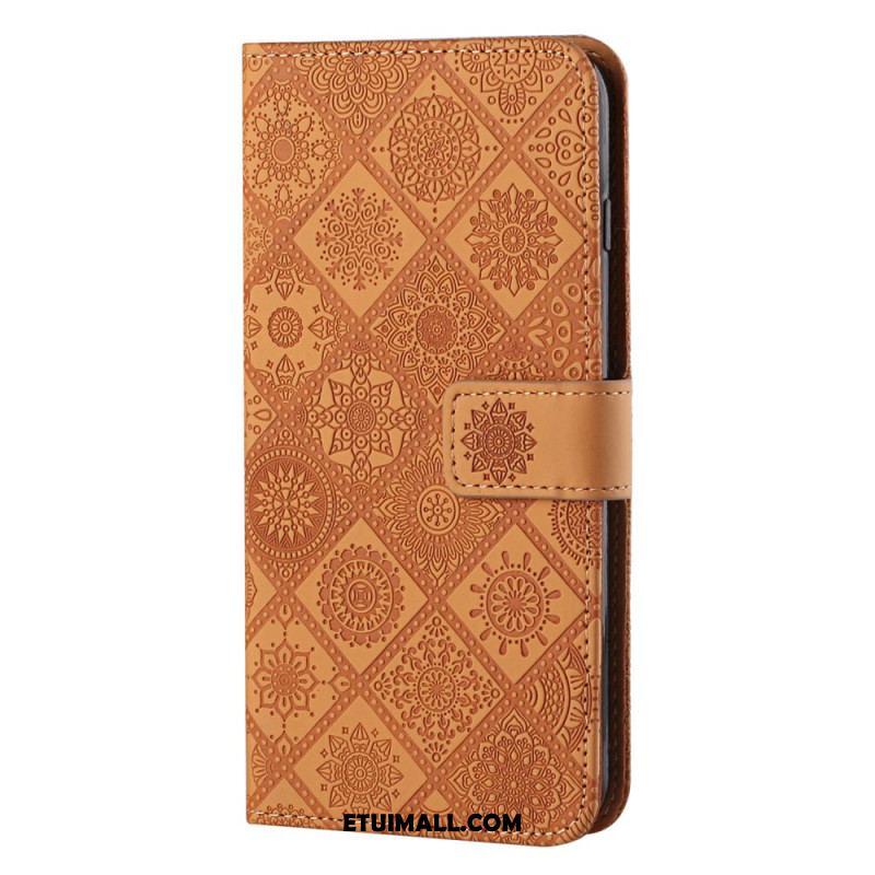 Etui Folio Samsung Galaxy S24 Plus 5g Etniczne Kwiaty Etui Ochronne