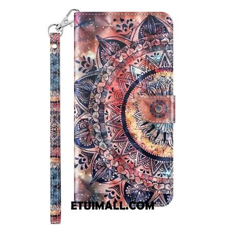 Etui Folio Samsung Galaxy S24 Plus 5g Mandala W Odcieniach CZerwieni Z Paskiem