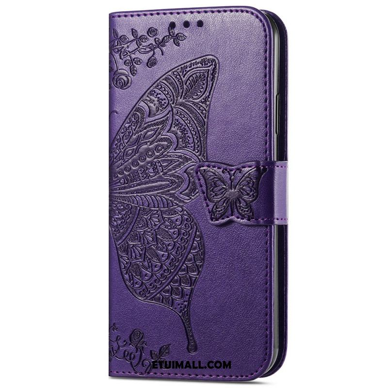 Etui Folio Samsung Galaxy S24 Ultra 5g Barokowy Motyl Z Paskiem