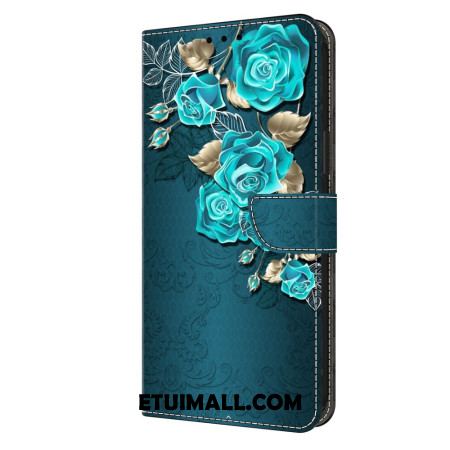 Etui Folio Samsung Galaxy S24 Ultra 5g Niebieskie Róże Etui Ochronne