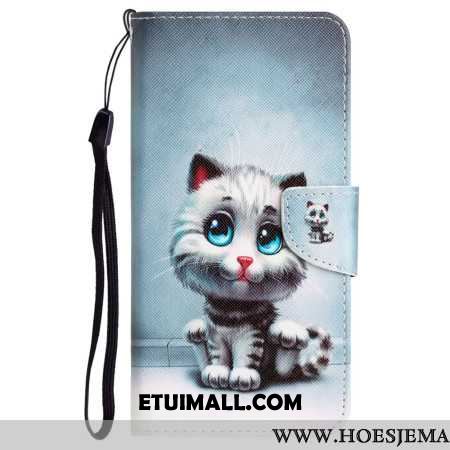 Etui Folio Samsung Galaxy S24 Ultra 5g Niebieskooki Kot Z Paskiem Etui Ochronne