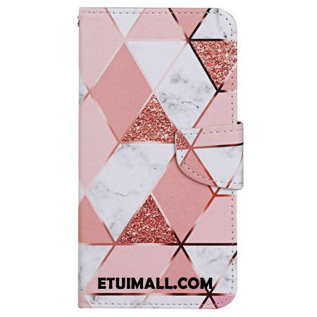 Etui Folio Samsung Galaxy S24 Ultra 5g Wzór Marmurkowy Z Paskiem Etui Ochronne