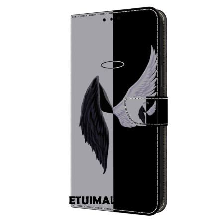 Etui Folio Xiaomi 14 CZarno-białe Skrzydła