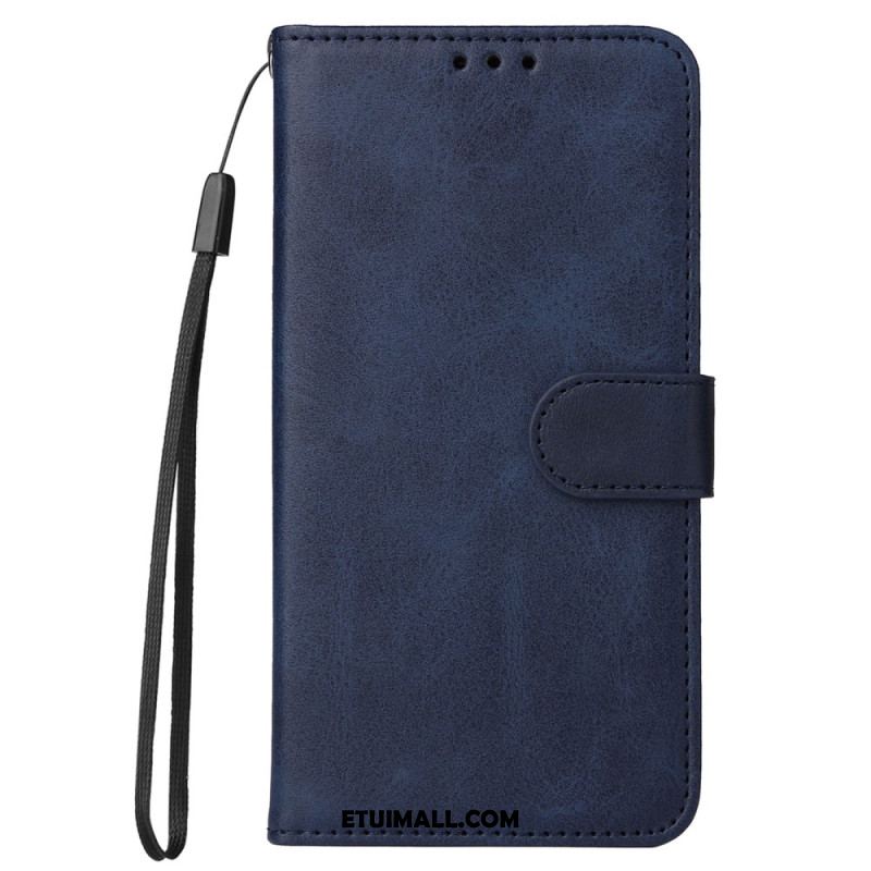 Etui Folio Xiaomi 14 Gładki Efekt Skóry Z Paskiem Etui Ochronne