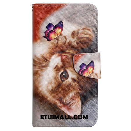 Etui Folio Xiaomi Redmi Note 13 4g Motyl I Kot Z Paskiem