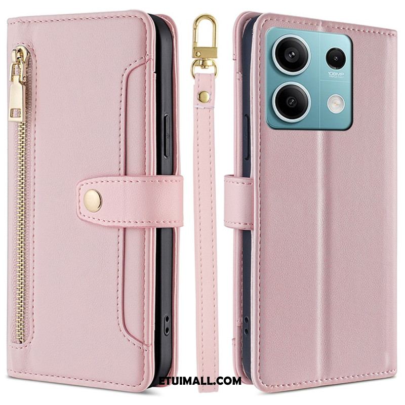 Etui Folio Xiaomi Redmi Note 13 4g Portfel Z Paskiem I Paskiem Na Ramię Etui Ochronne