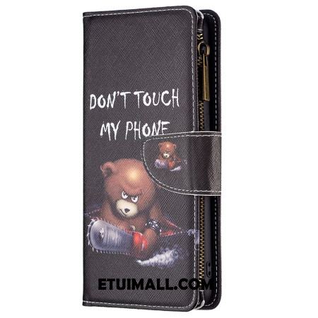 Etui Folio Xiaomi Redmi Note 13 Pro 4g Portfel Niebezpiecznego Niedźwiedzia Z Paskiem Etui Ochronne