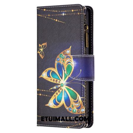 Etui Folio Xiaomi Redmi Note 13 Pro 4g Strassowy Portfel Motylkowy Z Paskiem Etui Ochronne