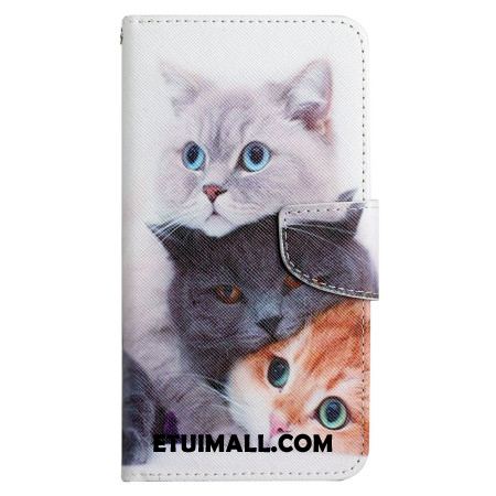 Etui Folio Xiaomi Redmi Note 13 Pro 4g Trzy Koty Z Paskami Etui Ochronne