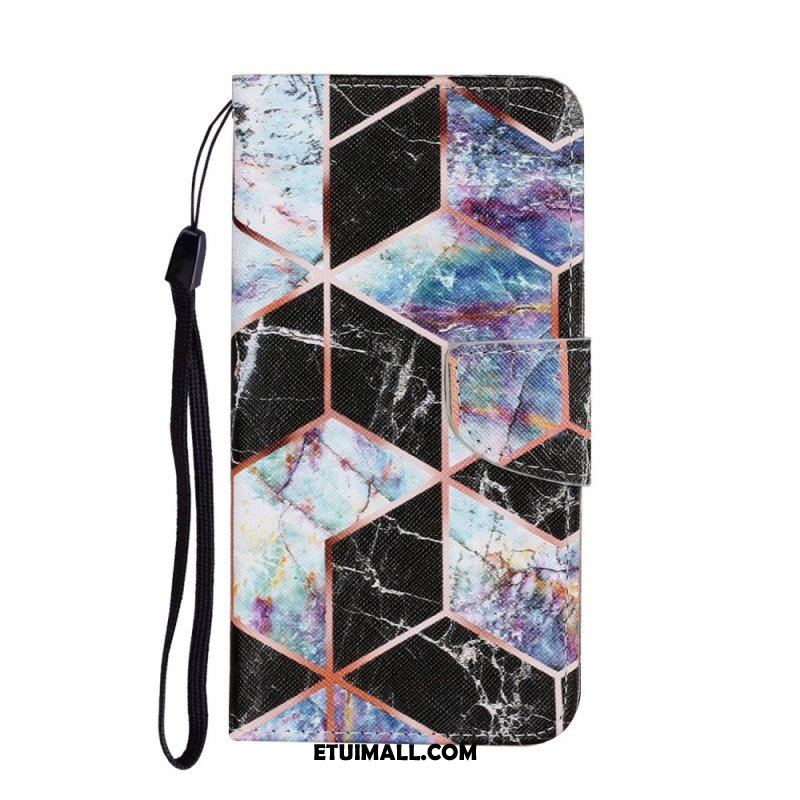 Etui Folio do Samsung Galaxy S22 Ultra 5G Geometryczny Marmur