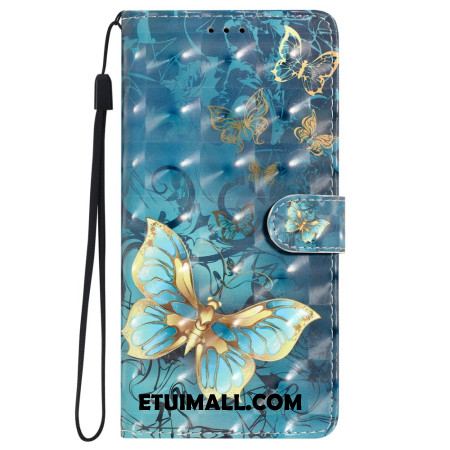 Etui Folio iPhone 16 Motyle 3d Ze Smyczą Etui Ochronne