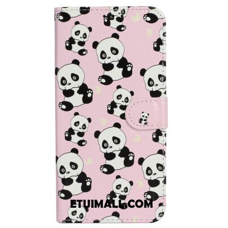 Etui Folio iPhone 16 Plus Pandy Na Smyczy Etui Ochronne