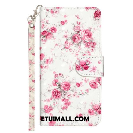 Etui Folio iPhone 16 Plus Róże Z Paskiem Etui Ochronne