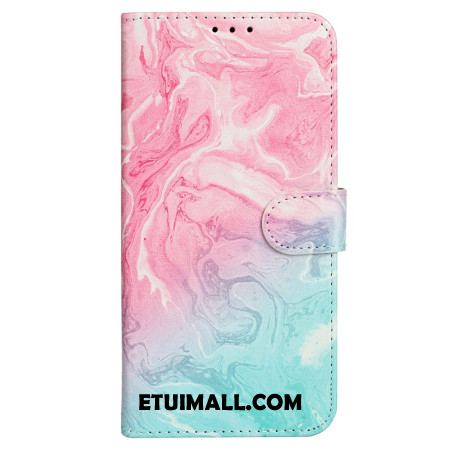 Etui Folio iPhone 16 Plus Różowy Zielony Marmur