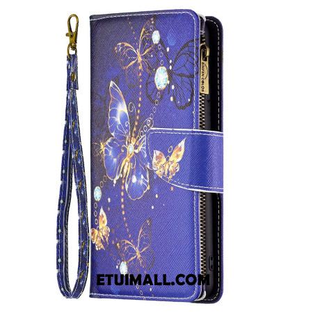 Etui Folio iPhone 16 Pro Fioletowy Portfel Z Motylami