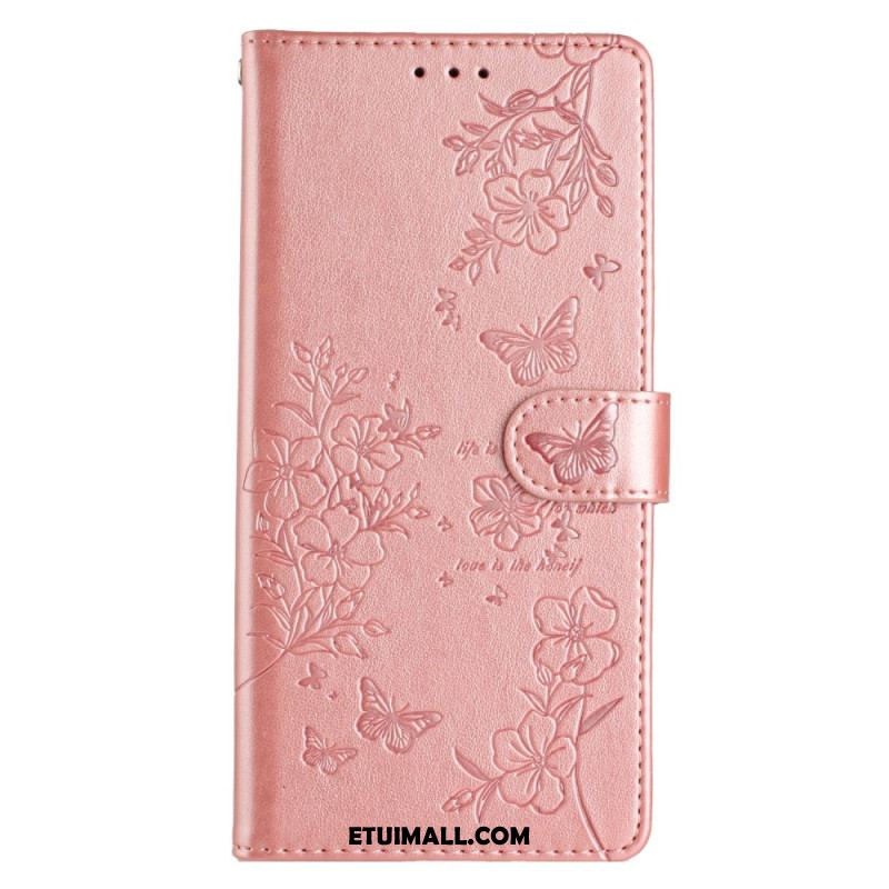 Etui Folio iPhone 16 Pro Max Kwiaty I Motyle Etui Ochronne