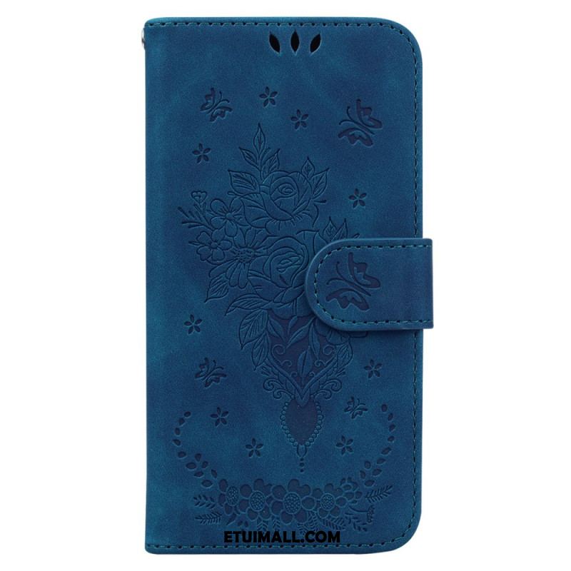 Etui Folio iPhone 16 Róże Z Paskiem