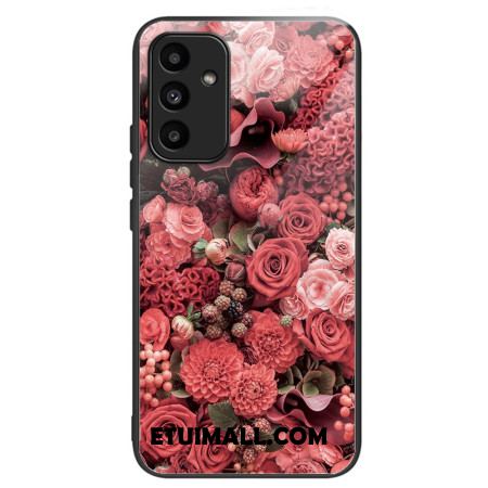 Etui Samsung Galaxy A15 5g CZerwone I Różowe Kwiaty Ze Szkła Hartowanego