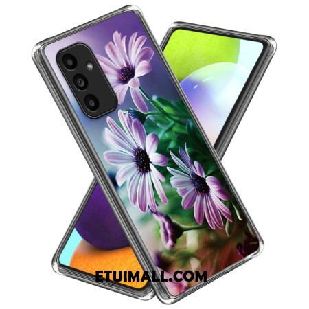 Etui Samsung Galaxy A15 Fioletowe Chryzantemy Etui Ochronne