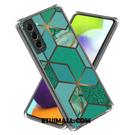 Etui Samsung Galaxy S24 5g Abstrakcyjny Wzór Marmuru W Zielonej Geometrii