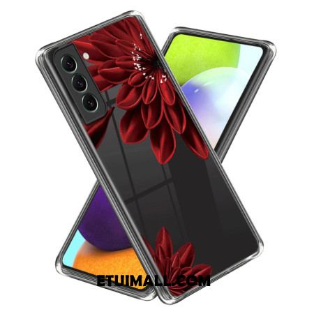 Etui Samsung Galaxy S24 5g Przezroczysty CZerwony Kwiat