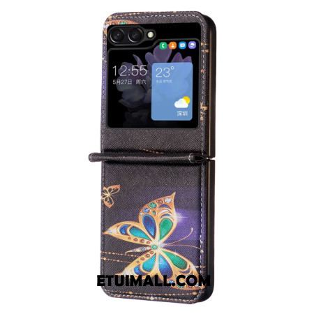 Etui Samsung Galaxy Z Flip 5 Złote Motyle