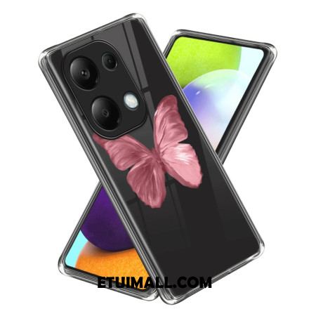 Etui Xiaomi Redmi Note 13 Pro 4g Różowy Motyl Etui Ochronne