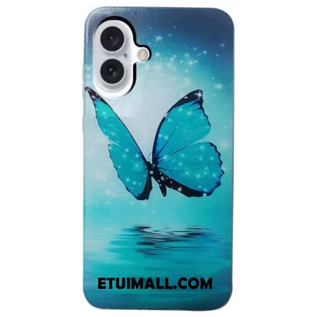 Etui iPhone 16 Niebieski Motyl