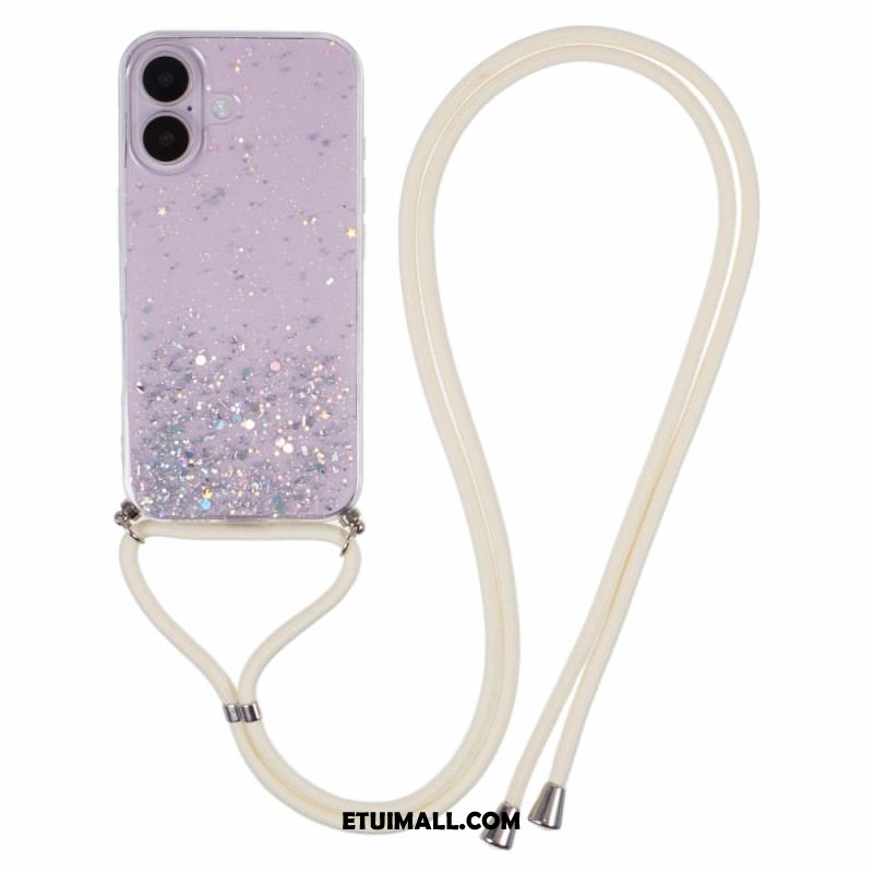 Etui iPhone 16 Plus Cekinowy Sznurek Etui Ochronne