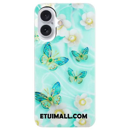 Etui iPhone 16 Plus Zielone Motyle Etui Ochronne