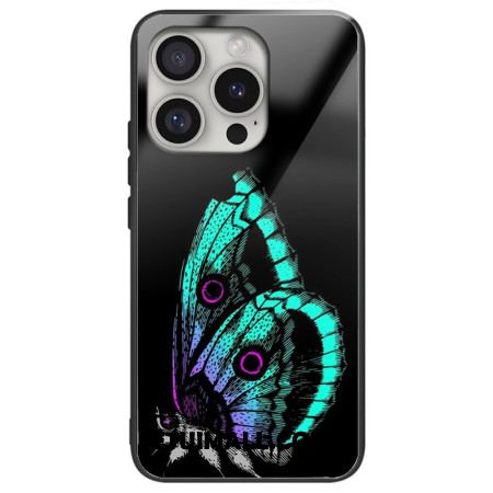 Etui iPhone 16 Pro Max Szkło Hartowane W Kształcie Zielonego Motyla